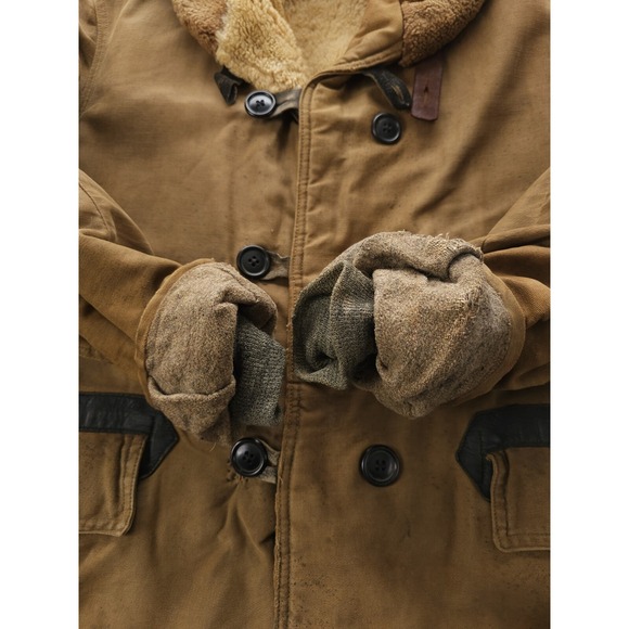 Vintage 1930s USCG Transport Mackinaw Coat Shearling Shawl Collar RARE 38 - Picture 12 of 16
